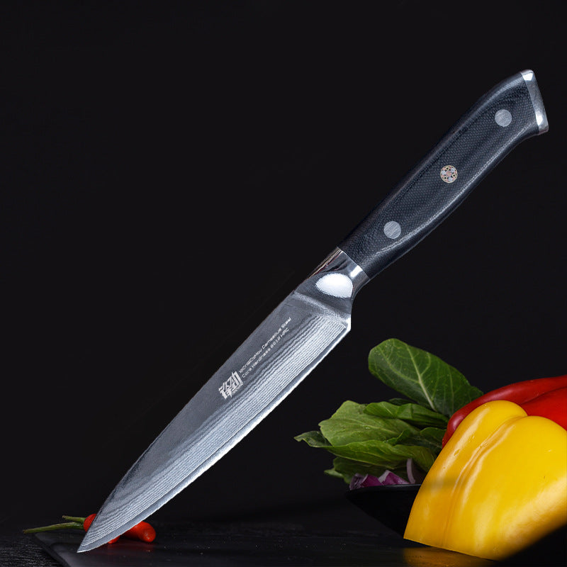 Damascus 5 Inch Fruit Knife G10 Handle Multi-Purpose Knife Peeling Knife Household Peeling Knife